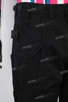 Black cargo slim fit pants