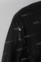 Black oversize and loose waxed jacket