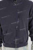 Dark blue heavyweight zip up hoodie jacket
