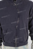 Dark blue heavyweight zip up hoodie jacket