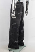Black baggy wide leg jeans men