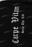 Black embroidered fitted long shirt