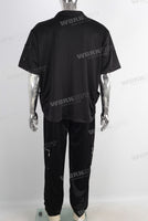 Digital print patchwork rhinestone t shirt and cargo pants