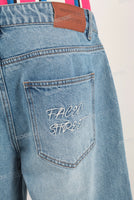 Blue digital print shorts