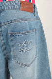 Blue digital print shorts