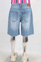 Blue digital print shorts