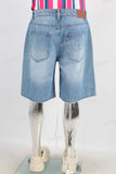 Blue digital print shorts