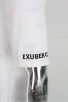 Embroidered print regular slim fit white T shirt men