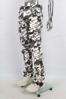 Camouflage cargo flare stack jeans men