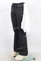 Black wax flare denim jeans