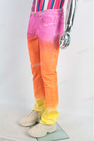 Men Tie-Dye Rainbow stack Jeans