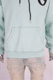 Green drop should oversize digital print hoodie men