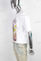 White oversize digital print t shirt