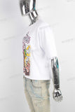 White oversize digital print t shirt