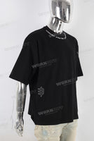 Black heavyweight digital print t shirt