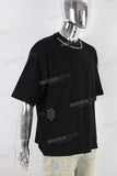 Black heavyweight digital print t shirt
