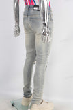 Damage skinny denim jeans