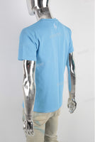 Square Top Slim Blue T Shirt Men