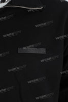 Black patchwork raw hem sweatshirt
