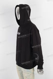 Black heavyweight patch skull hoodie