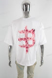 White Oversize Pink Digital Print  T shirt Men