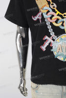 Black oversize digital print t shirt