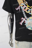 Black oversize digital print t shirt