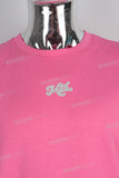 pink oversize digital print heavyweight T shirt men