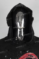 Black distressed sun faded hoodie