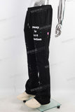 Men black digital paint splatters flared pants