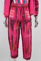 Sun faded paint splatter vintage wash jogger hoodie set