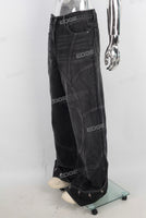Black baggy wide leg jeans men