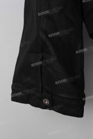 Black oversize and loose waxed jacket