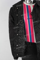 Black embroidered jeans