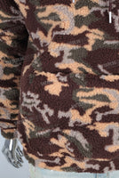 Camouflage sherpa fleece hoodie