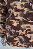 Camouflage sherpa fleece hoodie