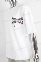 White oversize digital print t shirt