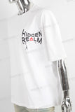 White oversize digital print t shirt