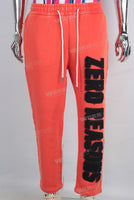 Orange leggings patchwork pants