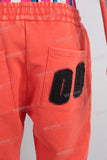 Orange leggings patchwork pants