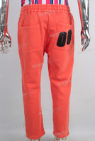 Orange leggings patchwork pants