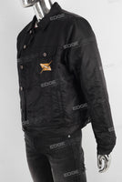 Black embroidered jeans
