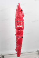 Red puffer cotton cargo pants