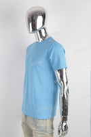 Square Top Slim Blue T Shirt Men