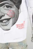 White heavyweight digital print T shirt men