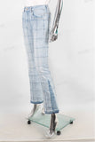 light blue raw hem flare boot cut bootcut women