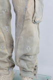 Patchwork cargo embroidered jeans