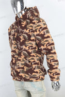 Camouflage sherpa fleece hoodie