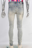 Damage skinny denim jeans