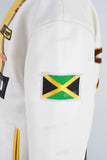White leather patchwork jacket